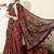 red ajrakh printed viscose  saree with unstitched blouse piece