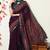 wine ikkat block print viscose  saree with unstitched blouse piece