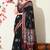 black peacock print woven border viscose  saree with unstitched blouse piece