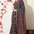 blue ajrakh printed viscose  saree with unstitched blouse piece