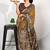 mustard orange madhubani,ethnic printed viscose  saree with unstitched blouse piece