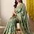 green floral printed cotton silk saree with unstitched blouse piece