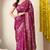 pink paisley print cotton silk saree with unstitched blouse piece