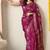 pink paisley print cotton silk saree with unstitched blouse piece
