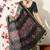 green floral printed viscose  saree with unstitched blouse piece