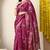 pink paisley print cotton silk saree with unstitched blouse piece
