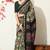 green floral printed viscose  saree with unstitched blouse piece