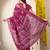 pink paisley print cotton silk saree with unstitched blouse piece