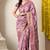pink floral printed cotton silk saree with unstitched blouse piece