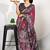 pink madhubani,ethnic printed viscose  saree with unstitched blouse piece