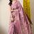 pink floral printed cotton silk saree with unstitched blouse piece