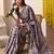 purple leaf print cotton silk saree with unstitched blouse piece