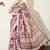 pink floral printed cotton blend saree with unstitched blouse piece