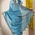 blue leaf print cotton silk saree with unstitched blouse piece