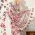 pink floral printed cotton blend saree with unstitched blouse piece