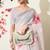 pastel pink floral printed cotton blend saree with unstitched blouse piece