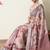 pink floral printed cotton blend saree with unstitched blouse piece