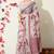 pink floral printed cotton blend saree with unstitched blouse piece