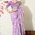 off white floral printed cotton blend saree with unstitched blouse piece