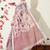 pink floral printed cotton blend saree with unstitched blouse piece