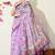 off white floral printed cotton blend saree with unstitched blouse piece