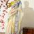 off white floral printed cotton blend saree with unstitched blouse piece