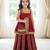 Maroon and gold embroidered lehenga choli set, festive indian ethnic wear