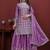 Light lavender  chinon silk  party wear embroidery sharara suit set