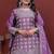 Light lavender  chinon silk  party wear embroidery sharara suit set