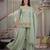 Green pista fendy crush silk party wear sharara palazzo suit set