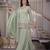 Green pista fendy crush silk party wear sharara palazzo suit set