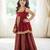 Maroon and gold embroidered lehenga choli set, festive indian ethnic wear