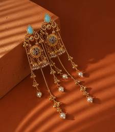 Gold Plated Floral Kashmiri Earrings