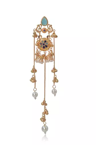 Gold Plated Floral Kashmiri Earrings