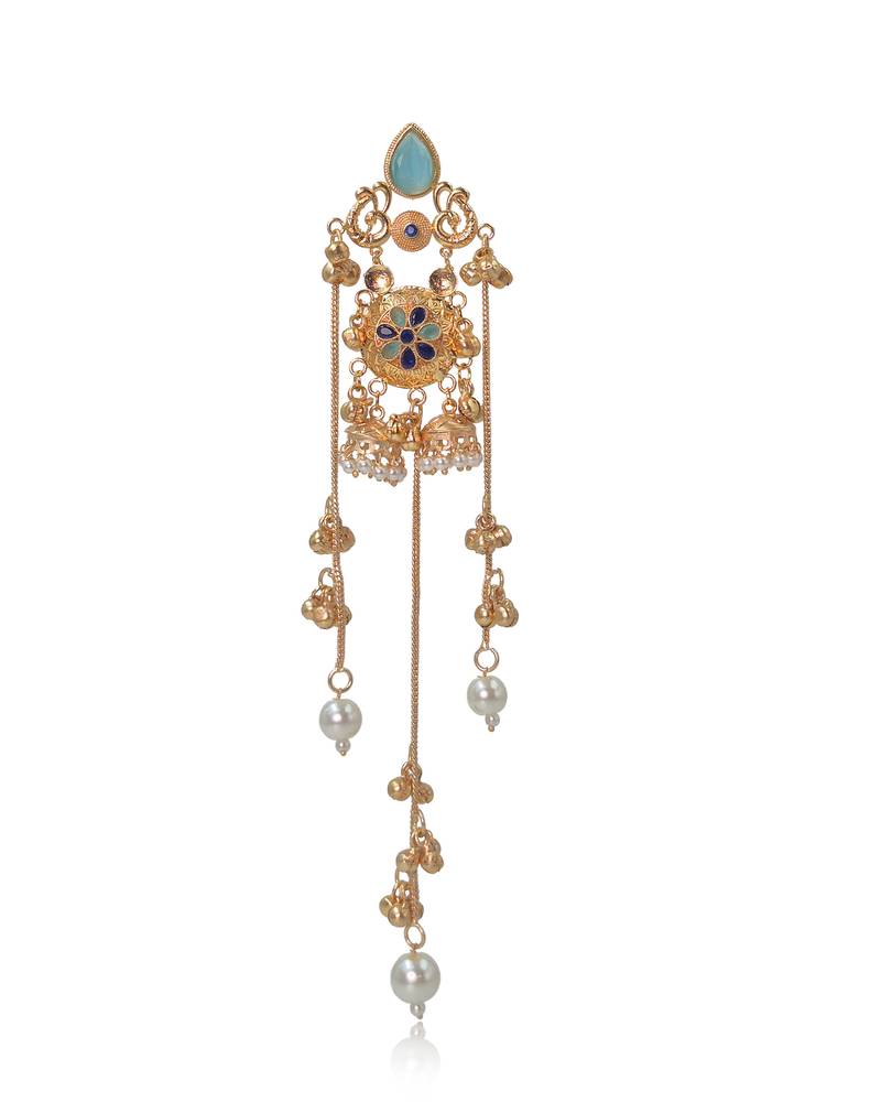 Gold Plated Floral Kashmiri Earrings