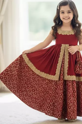 Maroon and gold embroidered lehenga choli set, festive indian ethnic wear