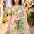 Sangam prints sky blue cotton blend woven work traditional saree