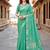 Sangam prints teal green cotton blend woven work traditional saree