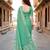 Sangam prints teal green cotton blend woven work traditional saree