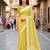 Sangam prints yellow cotton blend woven work traditional saree