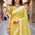 Sangam prints yellow cotton blend woven work traditional saree