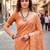 Sangam prints peach cotton blend woven work traditional saree