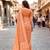Sangam prints peach cotton blend woven work traditional saree
