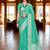 Sangam prints teal green cotton blend woven work traditional saree