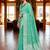 Sangam prints teal green cotton blend woven work traditional saree