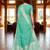 Sangam prints teal green cotton blend woven work traditional saree
