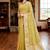 Sangam prints yellow cotton blend woven work traditional saree