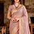 Sangam prints light pink cotton blend woven work traditional saree