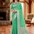 Sangam prints teal cotton blend woven work traditional saree