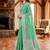 Sangam prints teal cotton blend woven work traditional saree